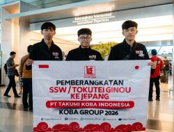 Tiga Peserta Koba Group Berangkat ke Jepang, Siap Bekerja di Sektor Pengolahan Makanan Gunma